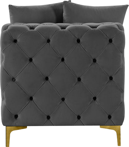 Westmount Grey Velvet Armless Chair Armless