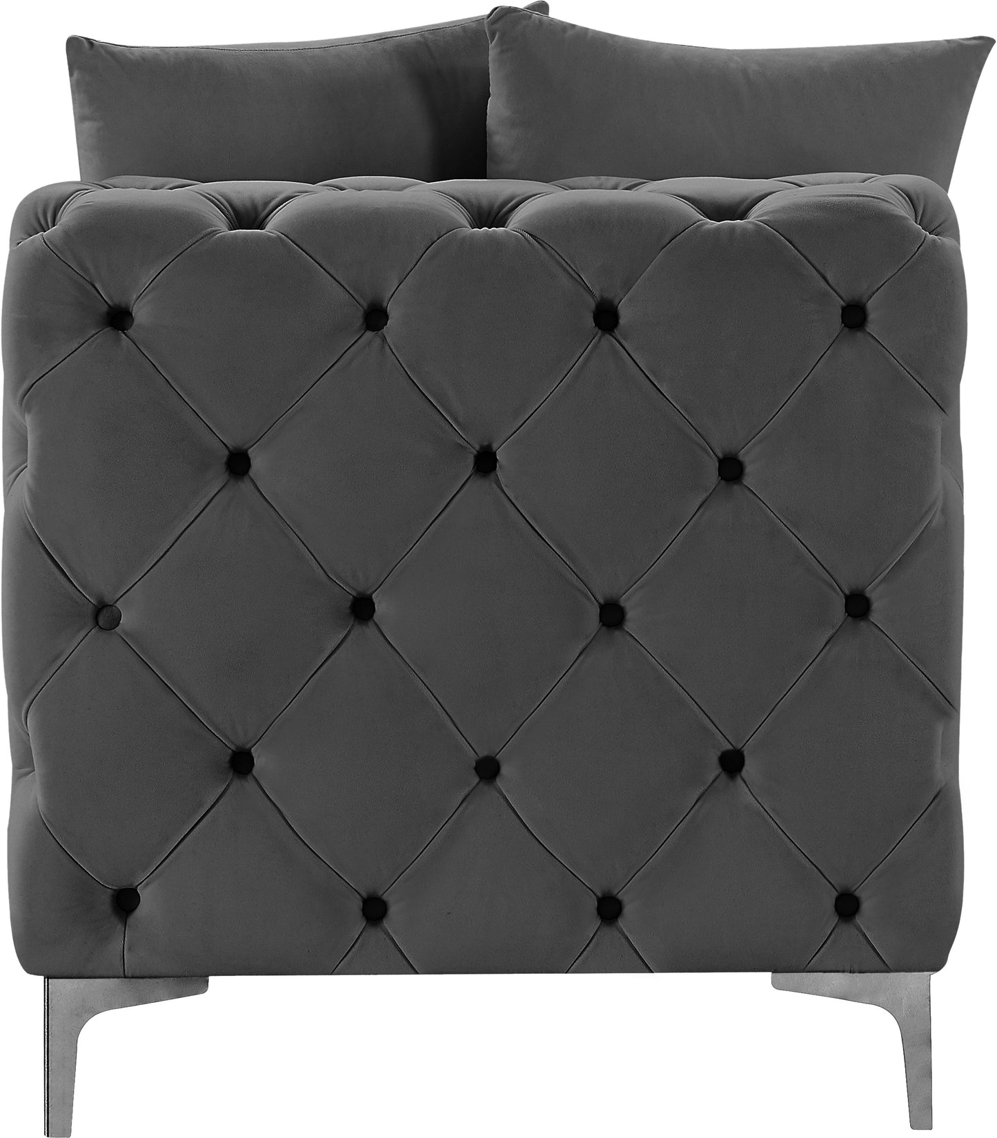 westmount grey velvet armless chair armless