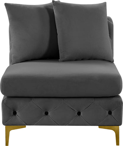 Westmount Grey Velvet Armless Chair Armless