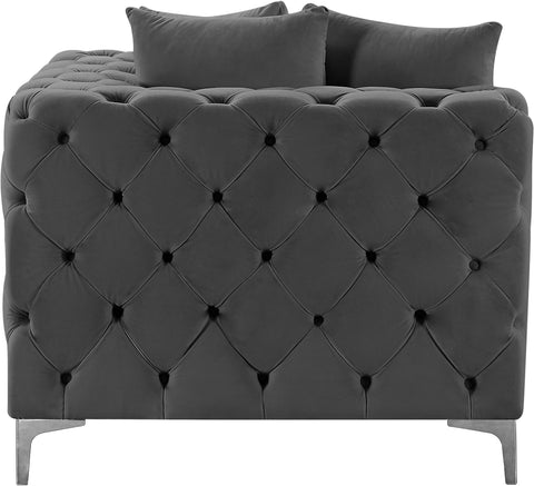 Westmount Grey Velvet Corner Chair Corner