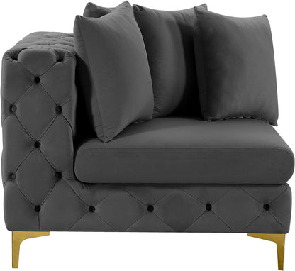 Westmount Grey Velvet Corner Chair Corner