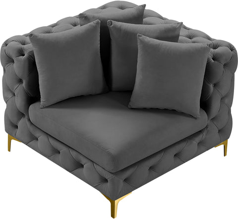 Westmount Grey Velvet Corner Chair Corner