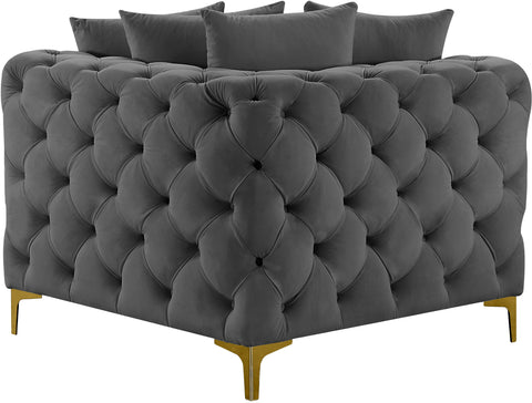 Westmount Grey Velvet Corner Chair Corner