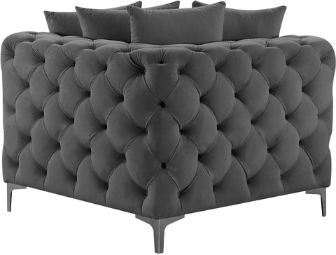 Westmount Grey Velvet Corner Chair Corner