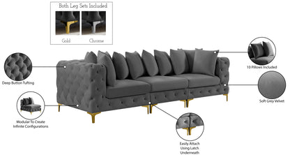 Westmount Grey Velvet Modular Sofa S108