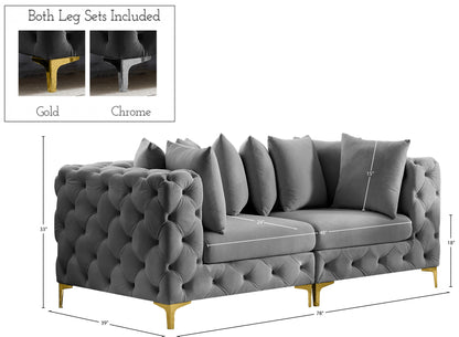 Westmount Grey Velvet Modular Sofa S78