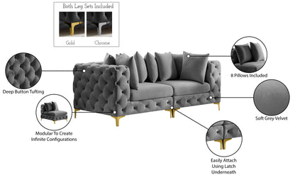 Westmount Grey Velvet Modular Sofa S78