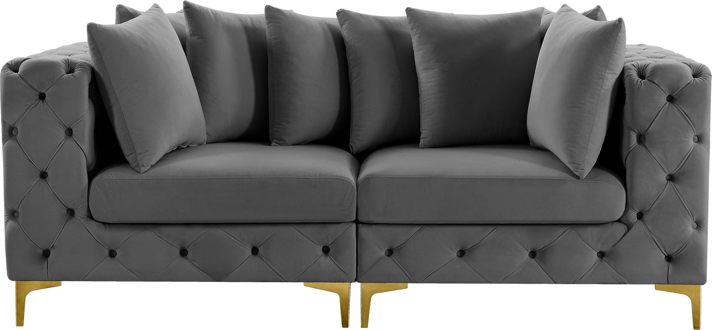 westmount grey velvet modular sofa s78