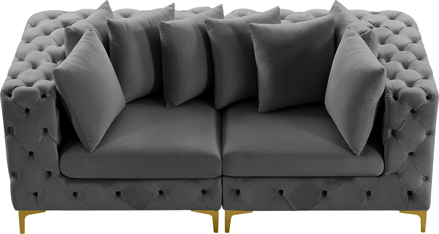 westmount grey velvet modular sofa s78