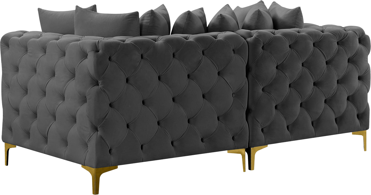 westmount grey velvet modular sofa s78