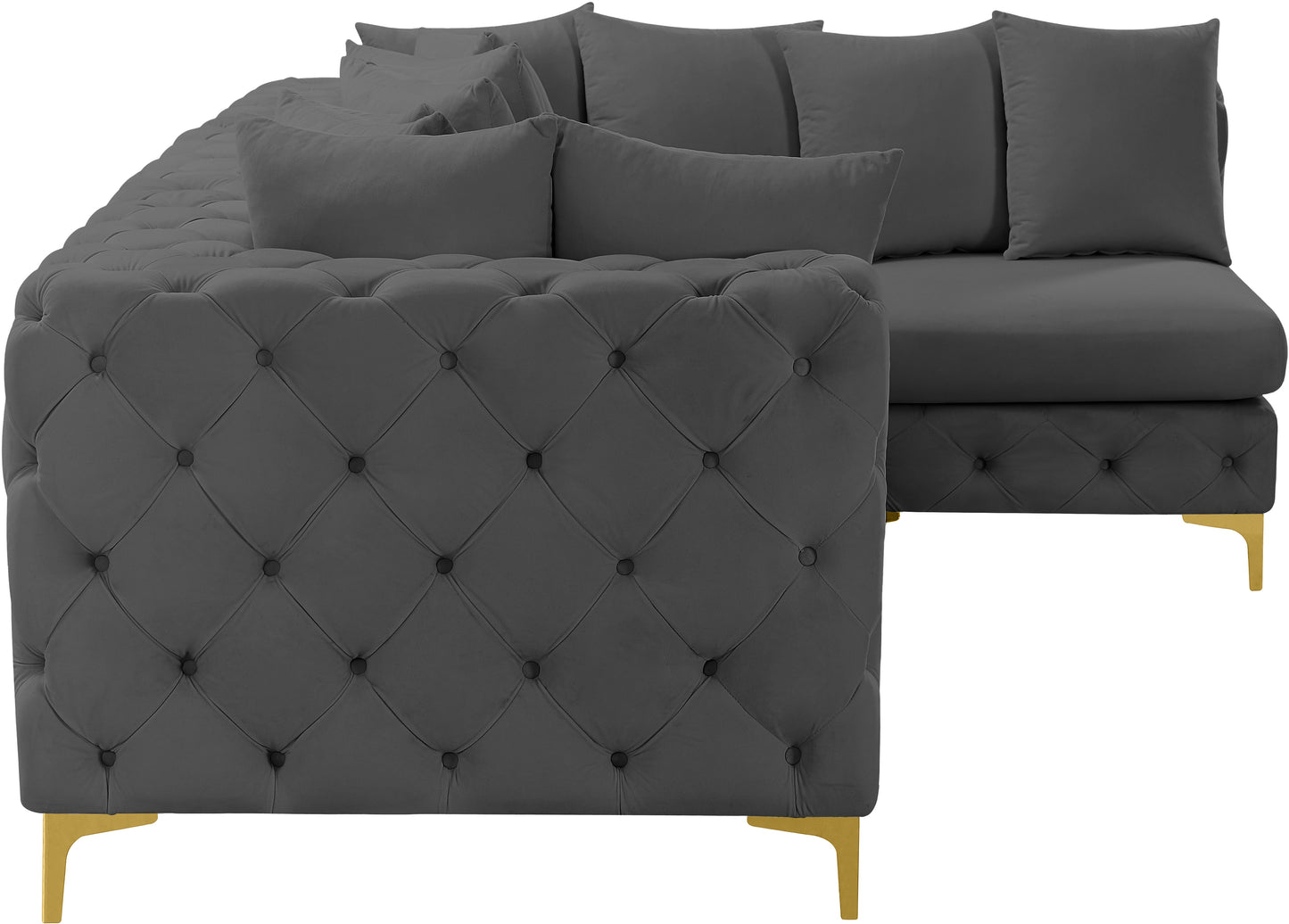 westmount grey velvet modular sectional sec4a