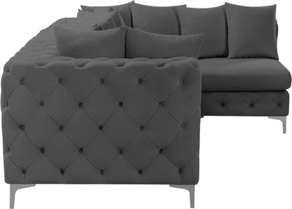 Westmount Grey Velvet Modular Sectional Sec4A