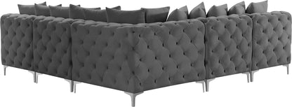 Westmount Grey Velvet Modular Sectional Sec5B