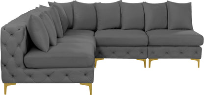 Westmount Grey Velvet Modular Sectional Sec5B