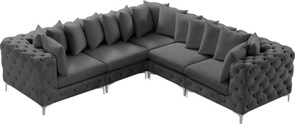 Westmount Grey Velvet Modular Sectional Sec5C