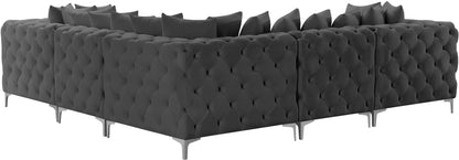 Westmount Grey Velvet Modular Sectional Sec5C