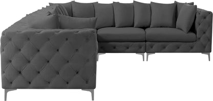 Westmount Grey Velvet Modular Sectional Sec6A