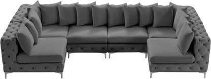 Westmount Grey Velvet Modular Sectional Sec6B