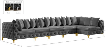 Westmount Grey Velvet Modular Sectional Sec6C