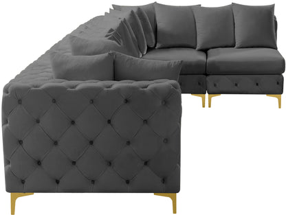 Westmount Grey Velvet Modular Sectional Sec6C