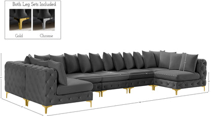 Westmount Grey Velvet Modular Sectional Sec7A