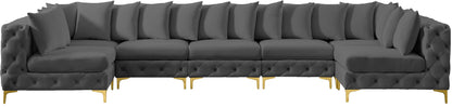 Westmount Grey Velvet Modular Sectional Sec7A