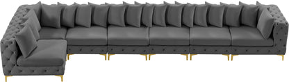 Westmount Grey Velvet Modular Sectional Sec7B