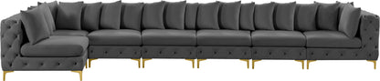 Westmount Grey Velvet Modular Sectional Sec7B