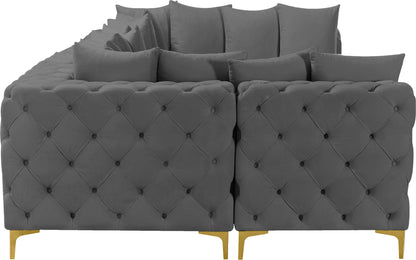 Westmount Grey Velvet Modular Sectional Sec7C