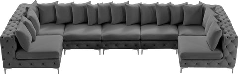 Westmount Grey Velvet Modular Sectional Sec7C