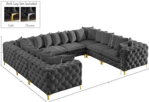 Westmount Grey Velvet Modular Sectional Sec8A