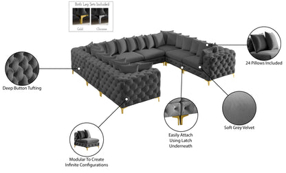 Westmount Grey Velvet Modular Sectional Sec8A