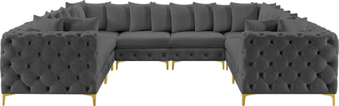 Westmount Grey Velvet Modular Sectional Sec8A