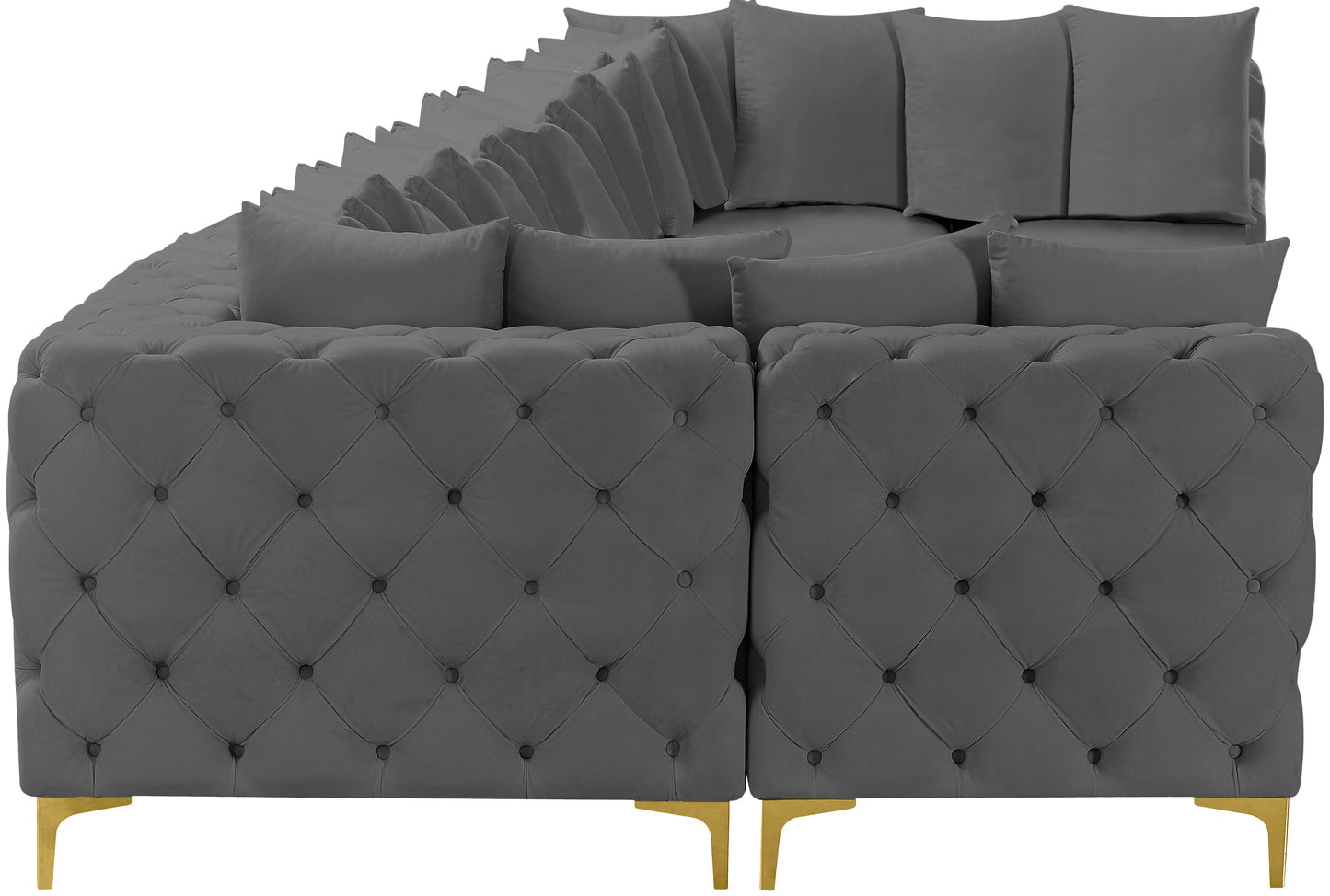 westmount grey velvet modular sectional sec9a