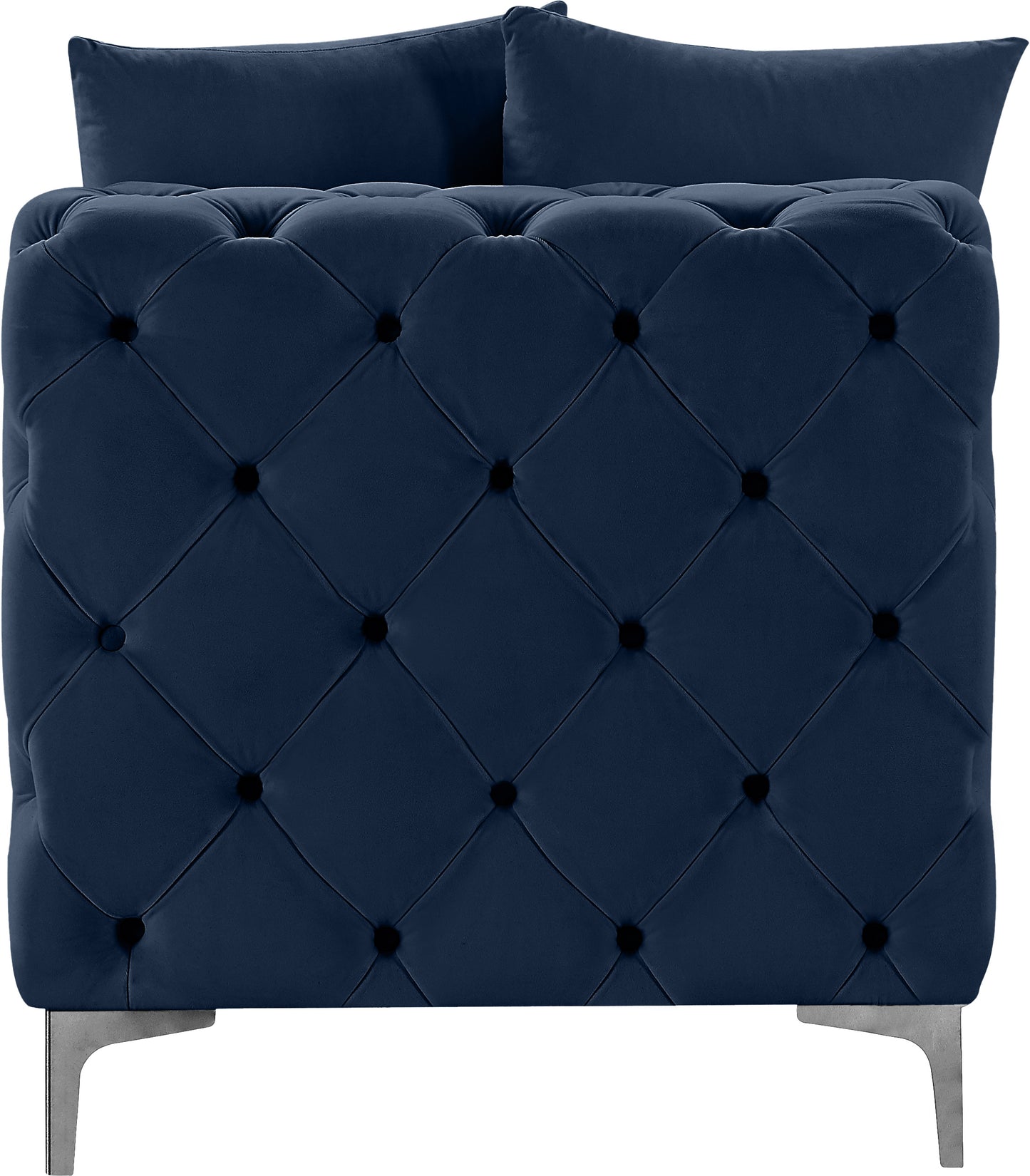 westmount navy velvet armless chair armless