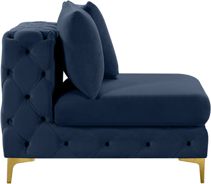 Westmount Navy Velvet Armless Chair Armless