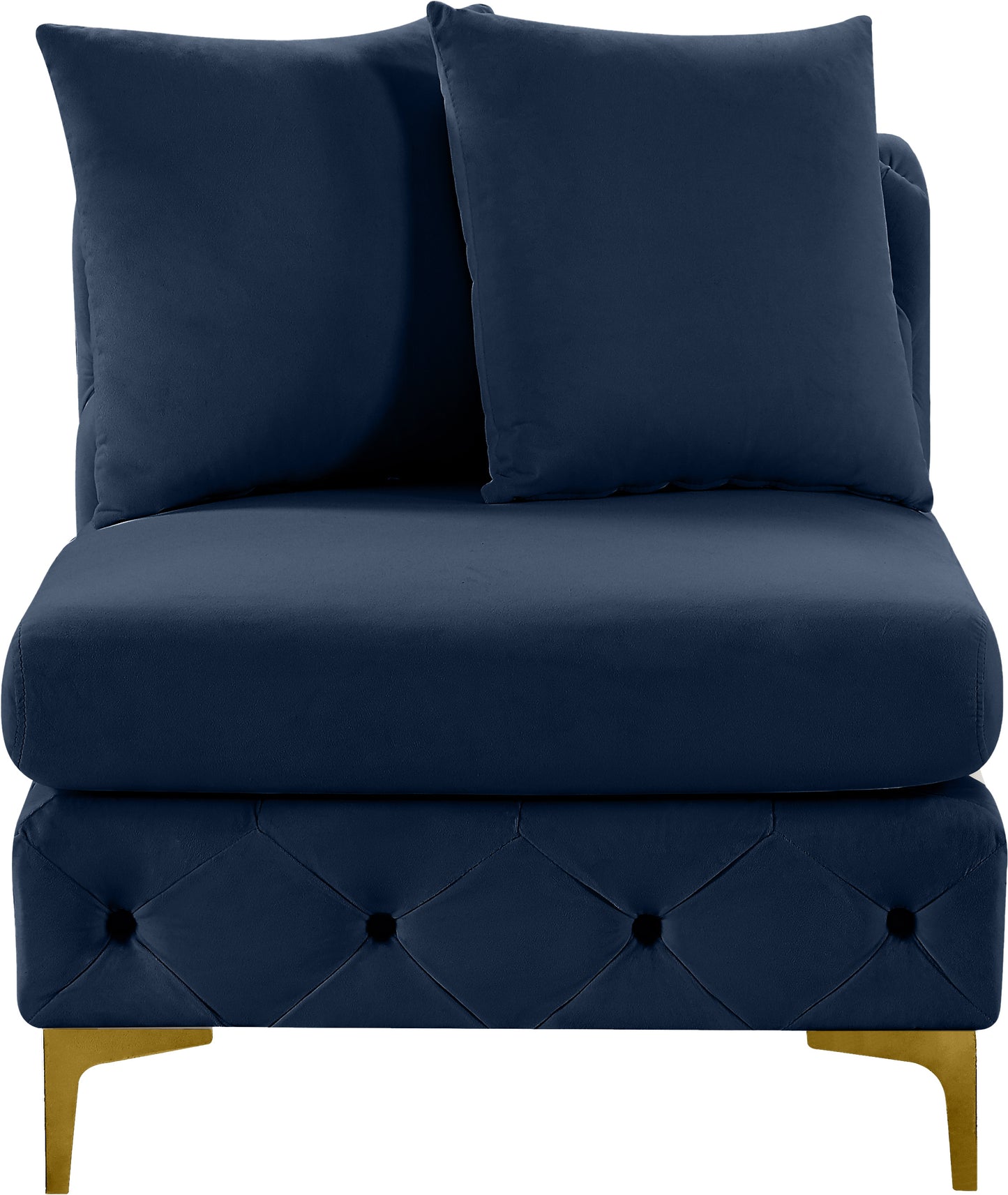 westmount navy velvet armless chair armless