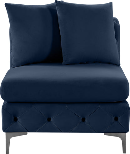 Westmount Navy Velvet Armless Chair Armless