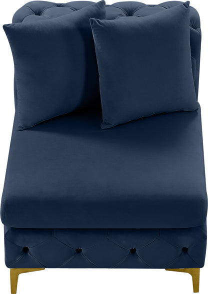 Westmount Navy Velvet Armless Chair Armless