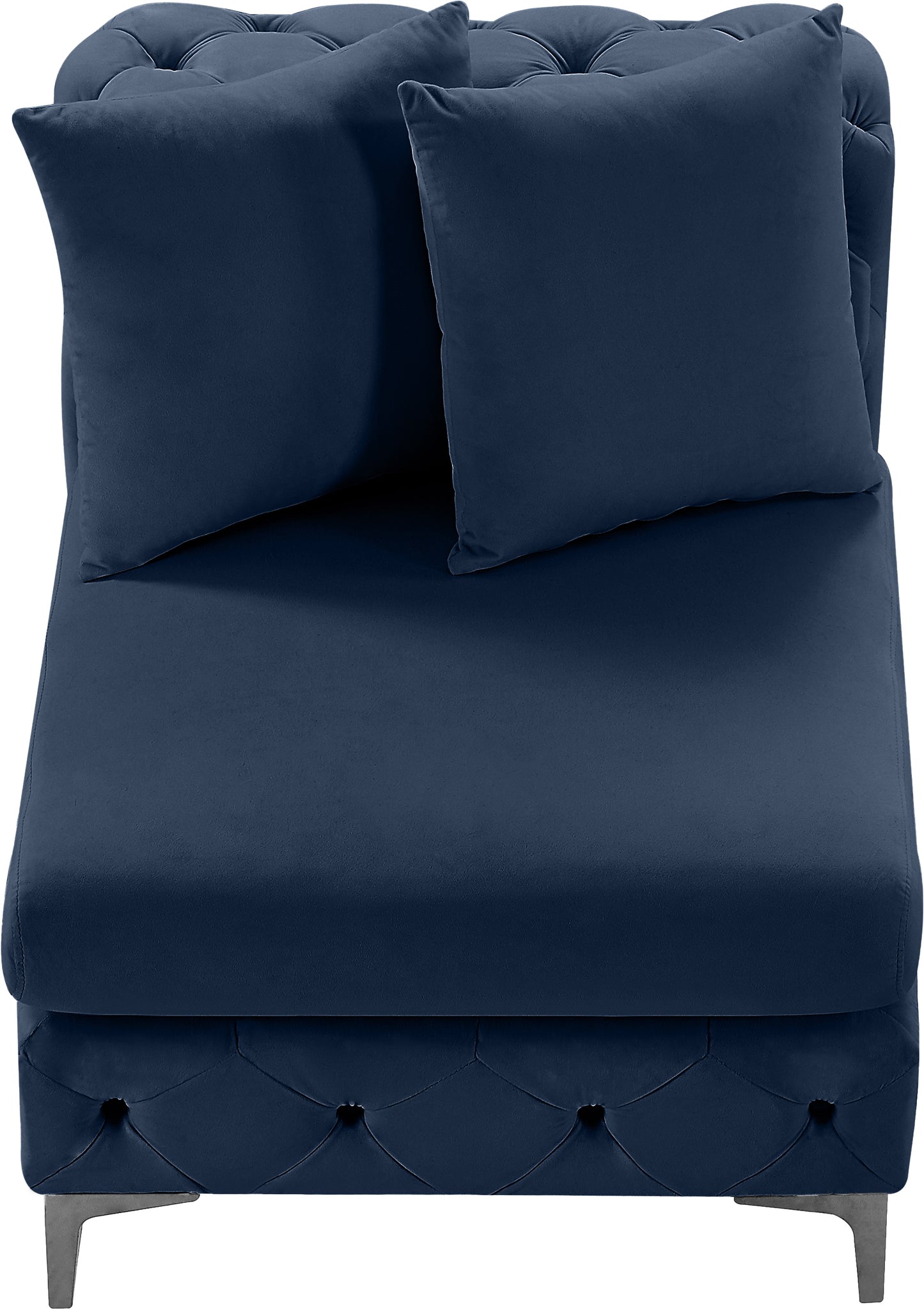 westmount navy velvet armless chair armless