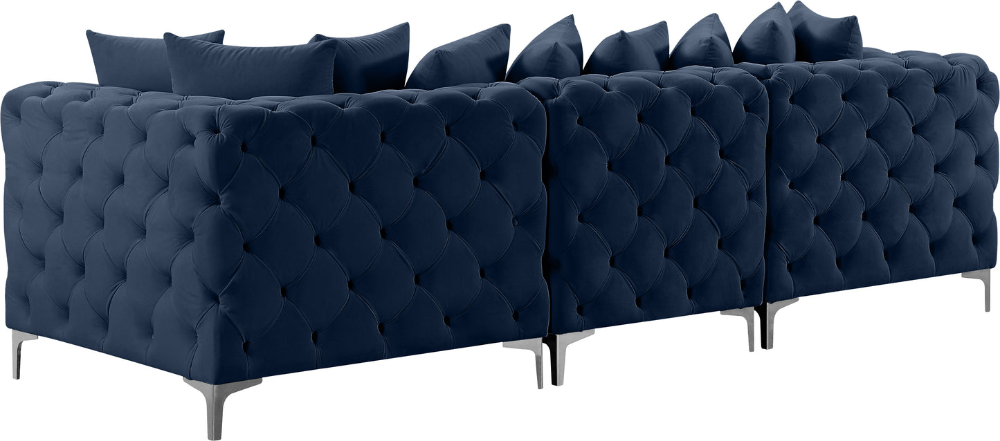 westmount navy velvet modular sofa s108