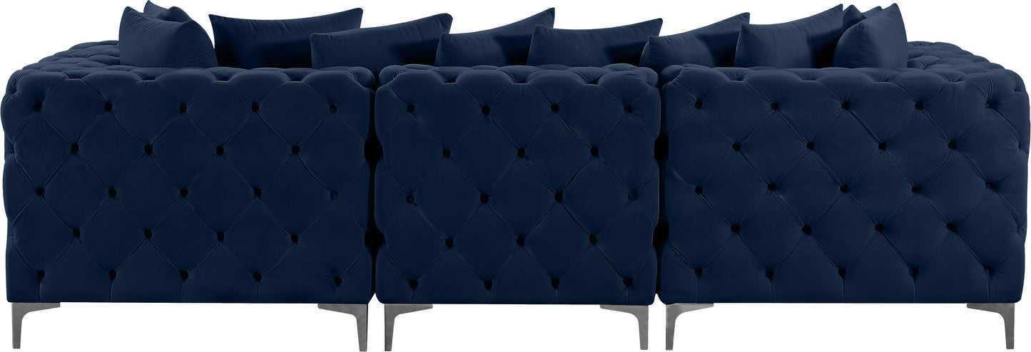 westmount navy velvet modular sofa s108