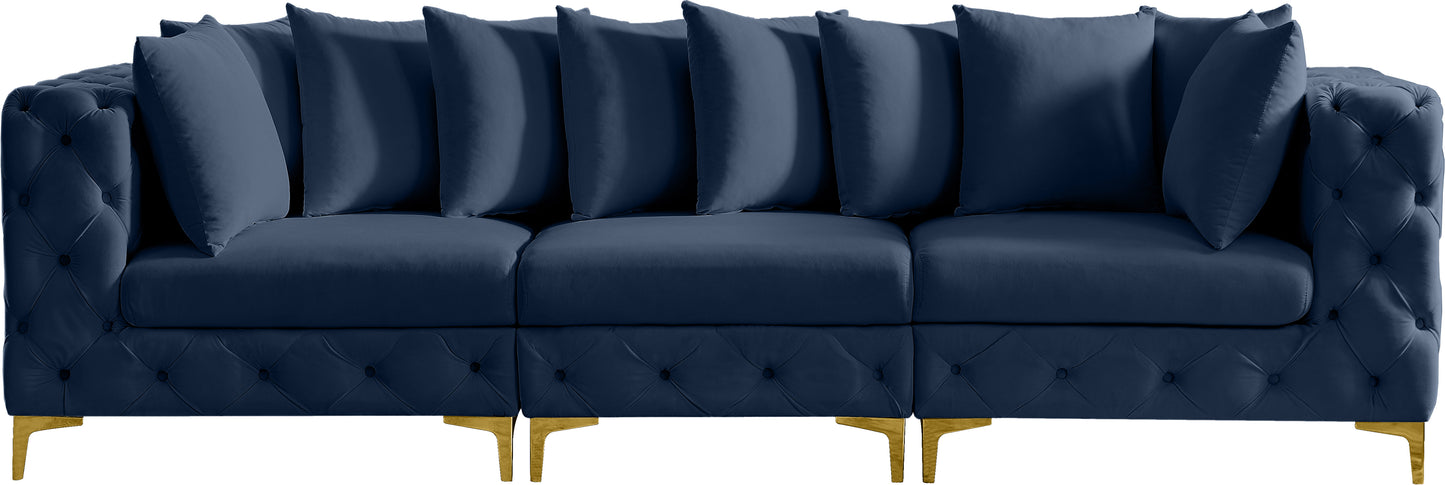 westmount navy velvet modular sofa s108