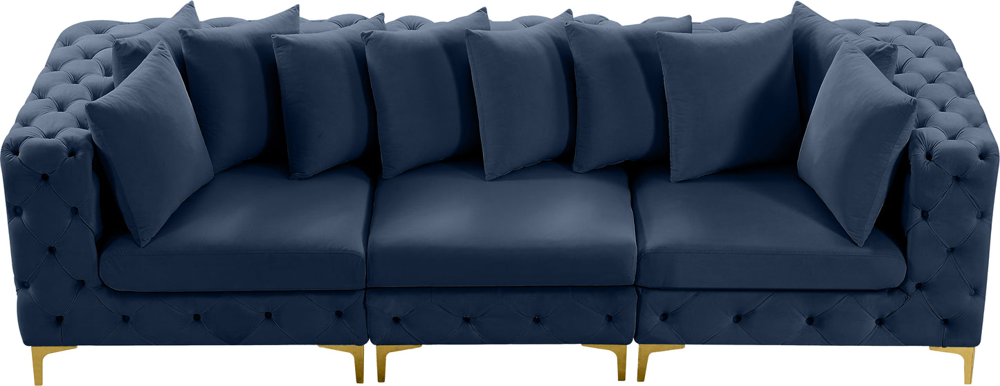 westmount navy velvet modular sofa s108