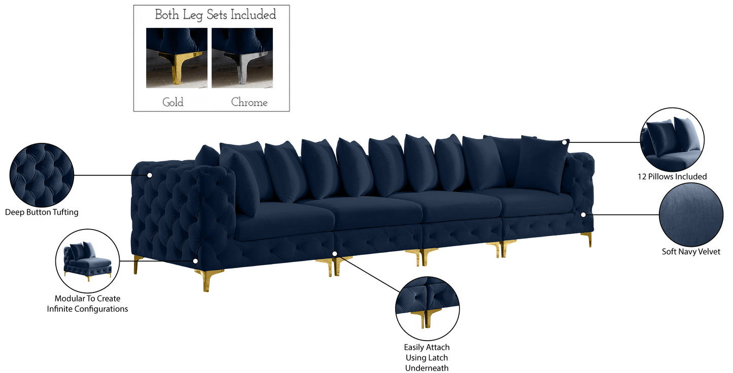 westmount navy velvet modular sofa s138