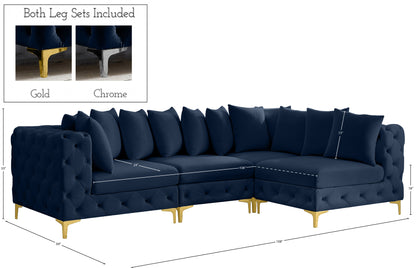 Westmount Navy Velvet Modular Sectional Sec4A