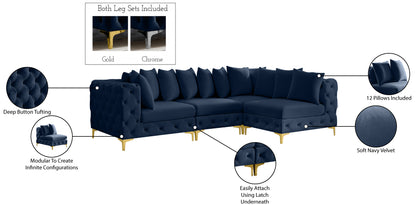 Westmount Navy Velvet Modular Sectional Sec4A