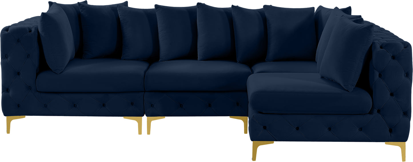 westmount navy velvet modular sectional sec4a