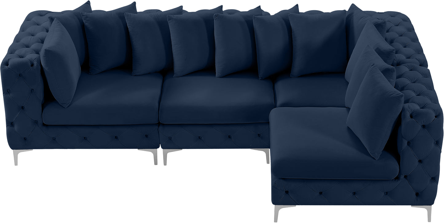 westmount navy velvet modular sectional sec4a