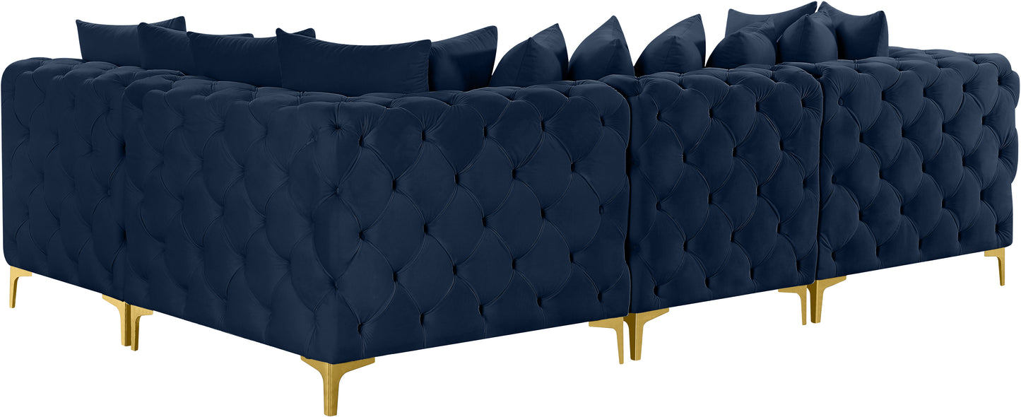 westmount navy velvet modular sectional sec4a